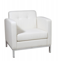 OSP Home Furnishings WST51A-W32 Wallstreet Armchair in White Faux Leather